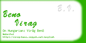 beno virag business card