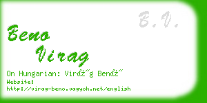 beno virag business card